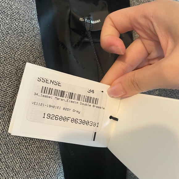 ISABEL MARANT Black & White Eladim Double Breasted Jacket - Picture 3 of 10